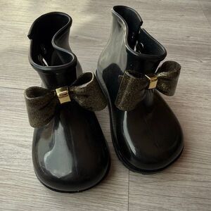 Mini Melissa Girl's Mini Sugar Rain Bow Boots Size 9